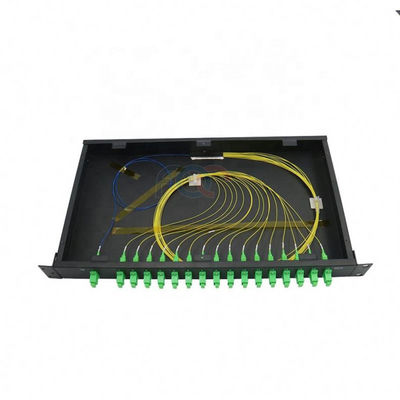 Splitter 1 RU 19&quot; PLC 1x16 FTTH пассивный PDL SC APC держателя шкафа низкий