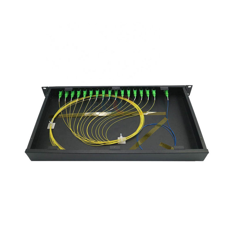 Splitter 1 RU 19&quot; PLC 1x16 FTTH пассивный PDL SC APC держателя шкафа низкий